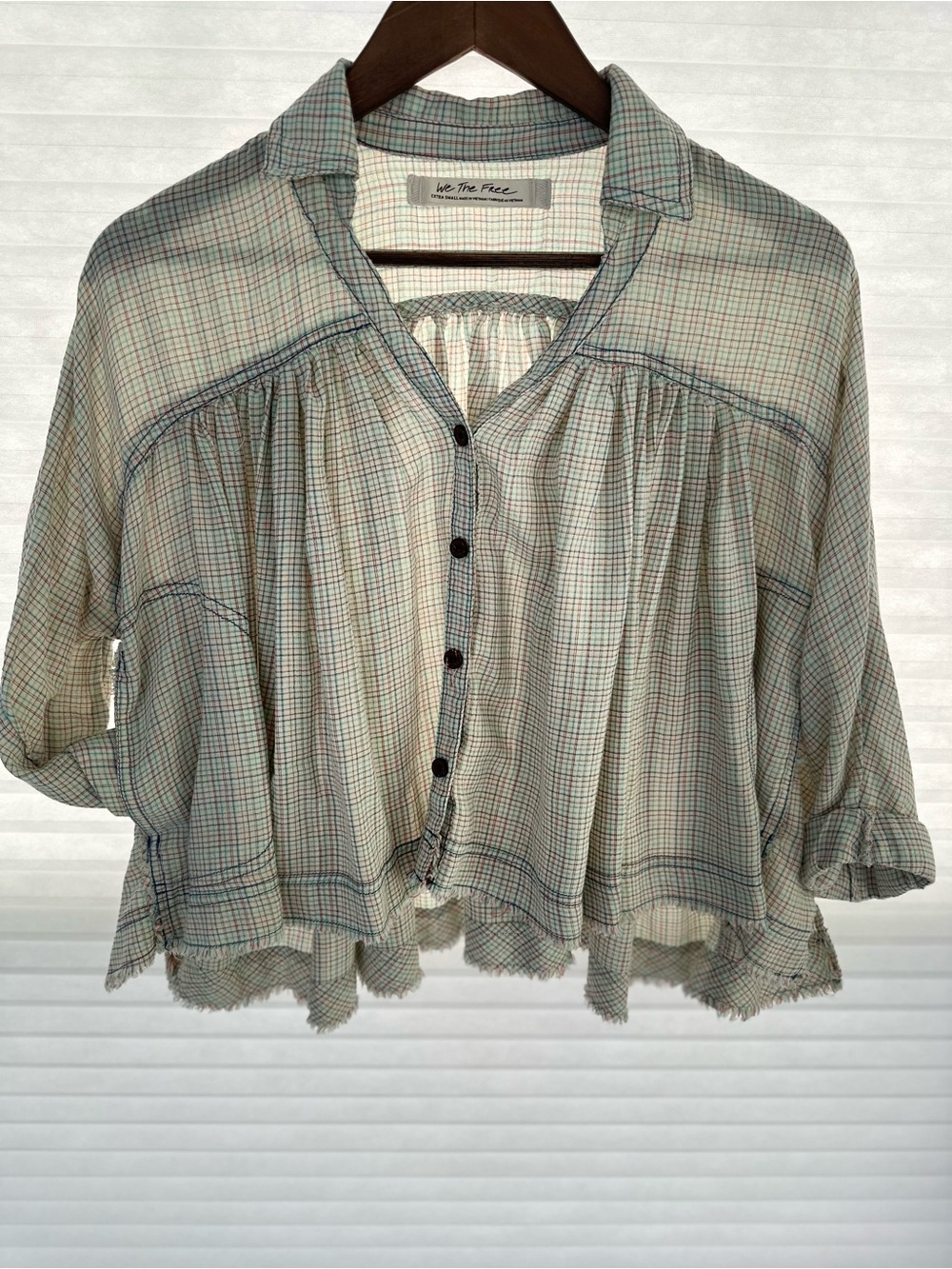 Free People We The Free Rainbow Picnic Plaid Button-Down | XS